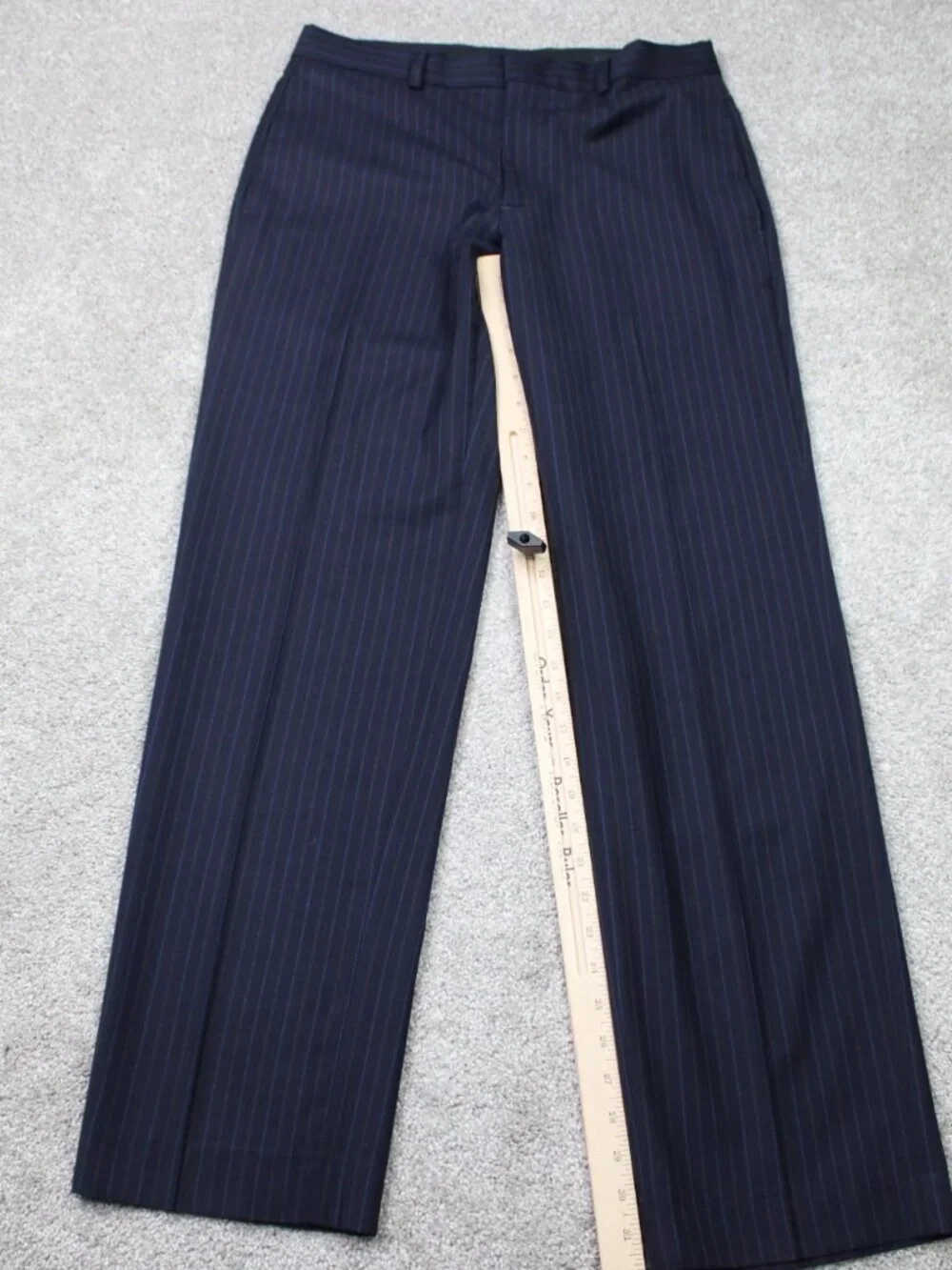 Banana Republic Pants Mens 30x32 Blue Pinstripe Modern Fit Wool Flat Front Lined